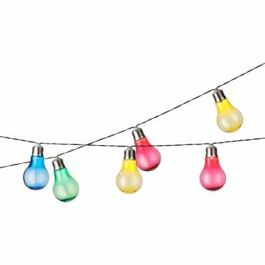 2x stuks solar tuinverlichting/feestverlichting gekleurd 4.5m