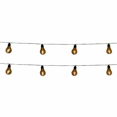 2x stuks solar tuinverlichting lichtsnoeren met lampjes bollampjes warm wit 450 cm