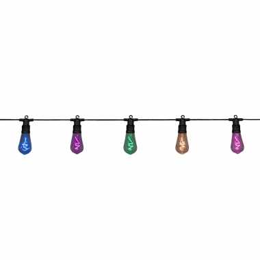 Tuinverlichting lichtsnoer met lampjes/bollampjes gekleurd 10 meter