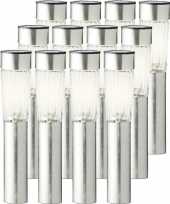 12x buiten tuin led rvs stekers levi solar verlichting 41 cm