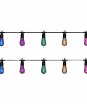 2x stuks tuinverlichting lichtsnoeren met lampjes bollampjes gekleurd 10 meter 10309808