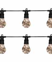 2x stuks tuinverlichting lichtsnoeren met lampjes bollampjes warm wit 10 meter