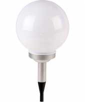 7x stuks solar led tuinverlichting prikspot bolvormig 43 cm